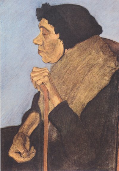 Vecchia donna cieca seduta da Paula Modersohn Becker